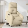 vidaXL Fåtöljer>Elektrisk reclinerfåtölj med uppresningshjälp gräddvit tyg