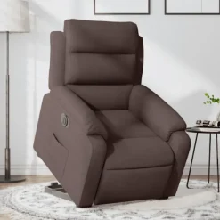 vidaXL Fåtöljer>Elektrisk reclinerfåtölj med uppresningshjälp brun tyg