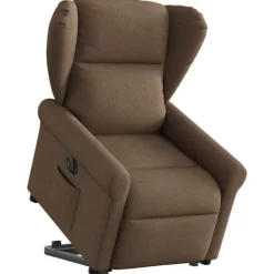vidaXL Fåtöljer>Elektrisk reclinerfåtölj med uppresningshjälp brun tyg