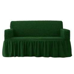 Soffor>Enkel Passande Soffaöverdrag Universell Hög Stretch Hållbar Möbelskydd med Kjol (Blågrön), 2-4 Sitsar 140-185cm