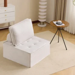 Soffor>Enkel soffa & sittpuff kombination: Flexibel sittlösning för vardagsrum, sovrum, gästrum eller barnrum