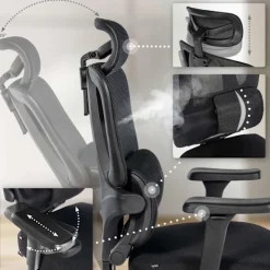 BellaFurn Kontorsmöbler>Ergonomisk kontorsstol - Swivel Chair - Besvärbart nätmaterial, optimal sittkomfort | Färg: Svart