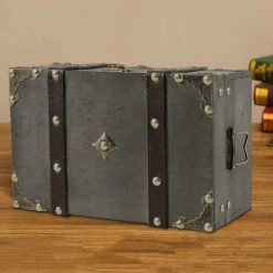 Kistor & Koffertar>Europeisk stil trä lås förvaringslåda, hemförvaringslåda, trä låda dekoration, rumsutrymningstillbehör B