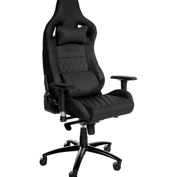 BellaFurn Kontorsmöbler>Exklusivt läderkontorstol - Ergonomisk - trompetfunktion - Metallram | Färg: Svart