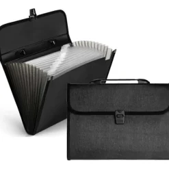 Kontorsmöbler>12-facks A4-filsorterare, Organizer med lock, expanderbar filsorterare, laminerad ficka för kontor, skola eller hem.