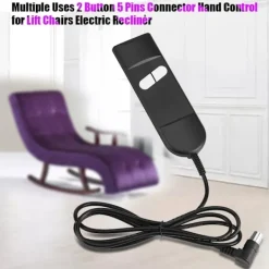 Fåtöljer>Fjärrkontroll för Elektrisk Avkopplingsfåtölj med 2 Knappar, Fåtölj Fjärrkontroll Manuell Reclinerkontroll för Elektrisk Fåtölj Massagebord