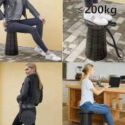 AVANA Pallar>Fällbar Campingpall Bärbar Teleskopisk Trästege Upp till