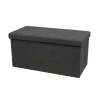 URBAN LIVING Kistor & Koffertar>Fällbar förvaringsbänk i tyg "Kube" - Grafitgrå - L 76 x P 38 x H 38 cm