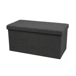 URBAN LIVING Kistor & Koffertar>Fällbar förvaringsbänk i tyg "Kube" - Grafitgrå - L 76 x P 38 x H 38 cm