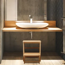 B2X Pallar>Fällbar trapppall av bambu