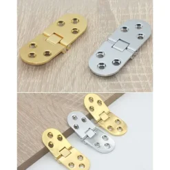 Skåp>Fällbara bordgångjärn i zinklegering, rundade kanter, 4 st osynliga gångjärn för möbler (silver)