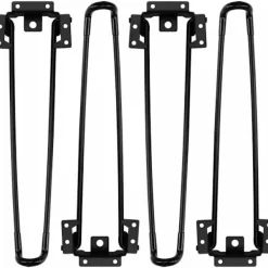 Soffbord>Fällbara bordsben 4-pack Hårnålsformade fällbara bordsben 52 cm höjd Svart Hög hållfasthet Lätt att installera Fällbart soffbordsben