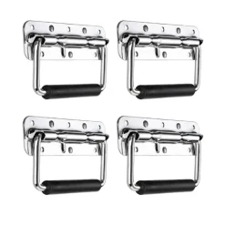 Kistor & Koffertar>Fällbara lådhandtag, 2 st rostfria handtag med fjäderbelastning och gummigrepp för förvaringslådor