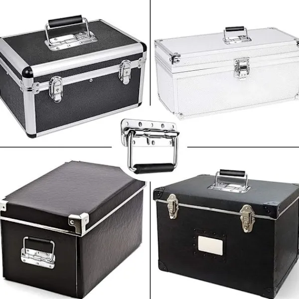 Kistor & Koffertar>Fällbara lådhandtag, 2 st rostfria handtag med fjäderbelastning och gummigrepp för förvaringslådor