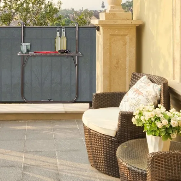 B2X Balkongmöbler>Fällbart balkongbord i brunt