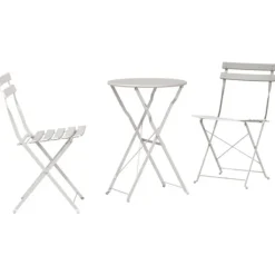 vidaXL Balkongmöbler>Fällbart bistroset 3 pcs Beige Stål