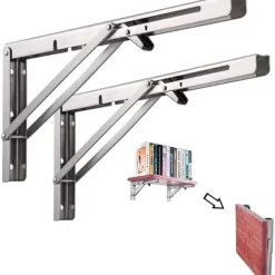Balkongmöbler>Fällbart fäste, 2 st Fällbara hyllfästen i rostfritt stål, Fällbart fäste, Fäste, Väggmonterad fällbar hylla för vägghylla bord bänk