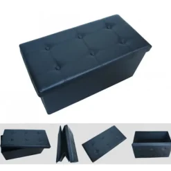 TODECO Kistor & Koffertar>Fällbänk, ottomansk med förvaringsutrymme, vadderad och vadderad finish, 76 x 38 x 38 cm, , maximal belastning: 150 kg