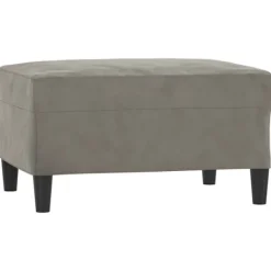 vidaXL Pallar>Fotpall Ljusgrå 70x55x41 cm sammet