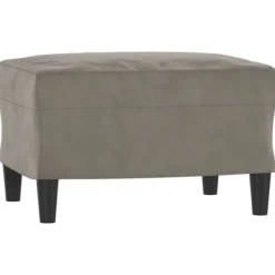 vidaXL Pallar>Fotpall ljusgrå 60x50x41 cm sammet