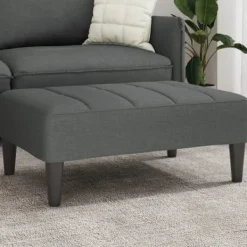 vidaXL Pallar>Fotpall mörkgrå 77x55x31 cm tyg