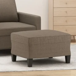 vidaXL Pallar>Fotpall Taupe 60x50x41 cm tyg