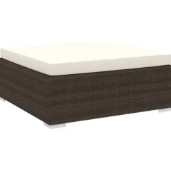 vidaXL Sittpuffar>Fotpall till modulsoffa 1 st med dyna konstrotting brun