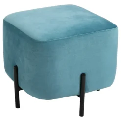 Northio Pallar>Fotpall Vadderat Fotstöd Av Polyester Och Stålskum Turkos 44,5 X 44,5 X 41,5 Cm