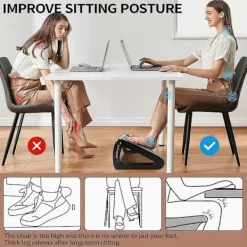 NICEGOU Kontorsmöbler>Fotstöd Under Skrivbord, Ergonomisk Fotpall på Jobbet med 6 Justerbara Höjder och Massagefunktion, Bekvämt Fotstöd Under Skrivbord