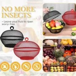 Matgrupper>Fruktskål som håller fruktflugorna borta, stor fruktkorg i nät med lock