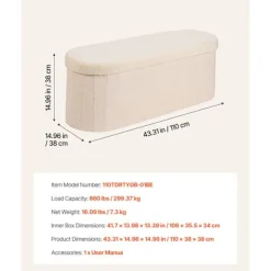 DUOKU Pallar>Förvaringsbänk - - Fällbar Oval - Plysch Teddy Förvaringslåda - - 299,37 kg