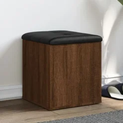 vidaXL Pallar>Förvaringsbänk brun ek 42x42x45 cm konstruerat trä