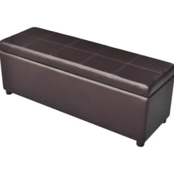 vidaXL Kistor & Koffertar>Förvaringsbänk lång trä brun