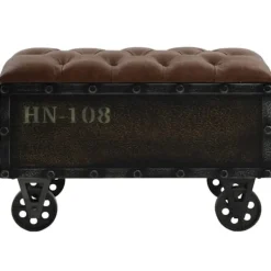 vidaXL Kistor & Koffertar>Förvaringsbänk massivt trä och konstläder 80,5x41x50 cm