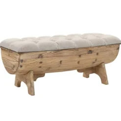 vidaXL Kistor & Koffertar>Förvaringsbänk massivt trä och tyg 103x51x44 cm