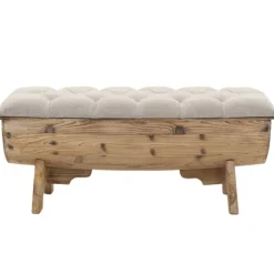 vidaXL Kistor & Koffertar>Förvaringsbänk massivt trä och tyg 103x51x44 cm