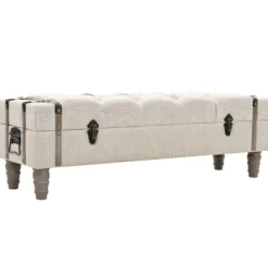 vidaXL Kistor & Koffertar>Förvaringsbänk massivt trä och stål 111x34x37 cm