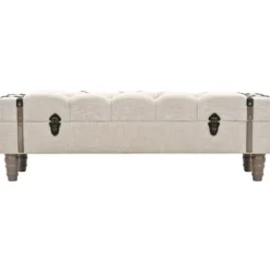 vidaXL Kistor & Koffertar>Förvaringsbänk massivt trä och stål 111x34x37 cm