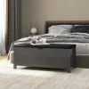 vidaXL Kistor & Koffertar>Förvaringsbänk med dyna grå 105x40x45 cm konstruerat trä
