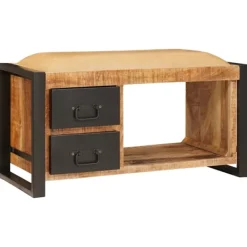 vidaXL Balkongmöbler>Förvaringsbänk med låda Brun 80 x 35 x 40 cm Massivt Mangoträ