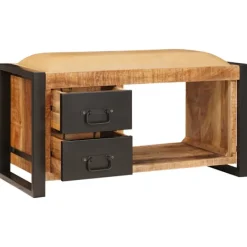 vidaXL Balkongmöbler>Förvaringsbänk med låda Brun 80 x 35 x 40 cm Massivt Mangoträ