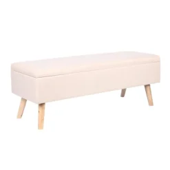 Northix Kistor & Koffertar>Förvaringsbänk med linneklädsel, träben