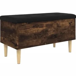 vidaXL Balkongmöbler>Förvaringsbänk rökfärgad ek 82x42x46 cm konstruerat trä
