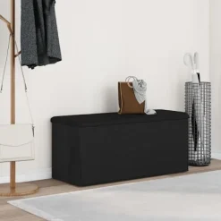 vidaXL Kistor & Koffertar>Förvaringsbänk Svart ek 102 x 42 x 45 cm Konstruerat trä