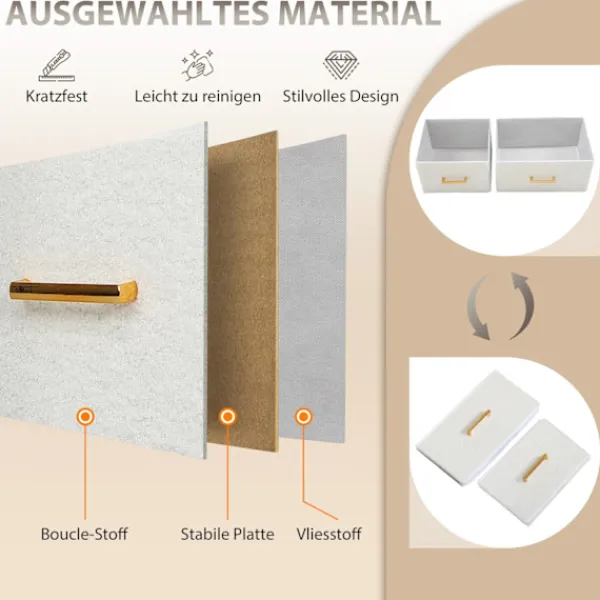 Northio Byråer>Förvaringsbyrå med 8 tyglådor, stålram, krämfärgad