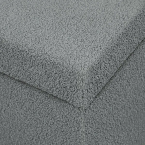 Northio Kistor & Koffertar>Förvaringsfotpall, Klädd Bänk med Lock, Mörkgrå