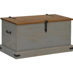 vidaXL Kistor & Koffertar>Förvaringskista HALDEN grå 91x48x47 cm massiv trä furu