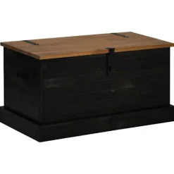 vidaXL Kistor & Koffertar>Förvaringskista HALDEN svart 91x48x47 cm massiv trä furu