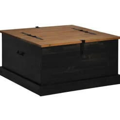 vidaXL Kistor & Koffertar>Förvaringskista HALDEN svart 91x91x47 cm massiv trä furu