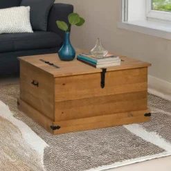 vidaXL Kistor & Koffertar>Förvaringskista HALDEN 91x91x47 cm massiv trä furu